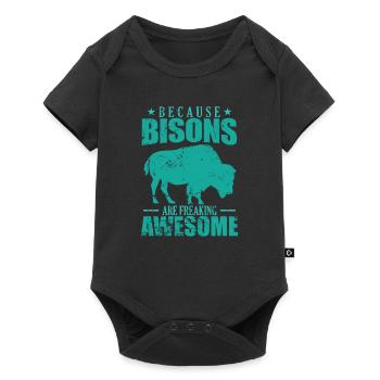 Because Bisons are Freaking Awesome Tier - Baby Premium Kurzarmbody - Schwarz - Vorne