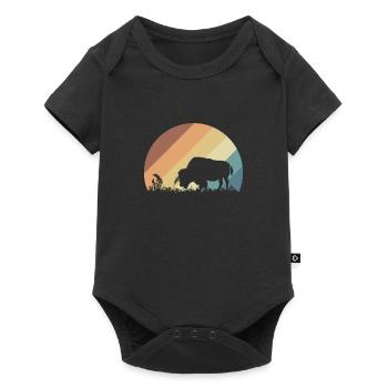 American Bison Animal Herd Nature - Baby Premium short-sleeve bodysuit - black - Front