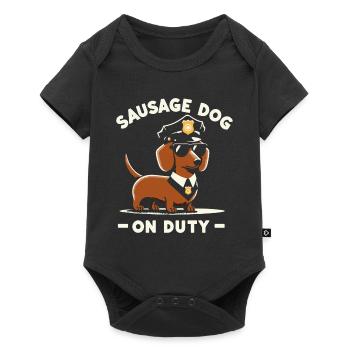 Dachshund Police Service T Shirt – Authority Dog - Baby Premium short-sleeve bodysuit - black - Front