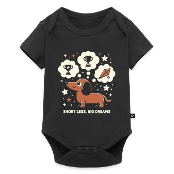 Short Legs, Big Dreams – Dreamy Dachshund Des - Baby Premium short-sleeve bodysuit - black - Front