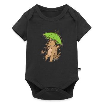 Tatou avec parapluie désert de mammifères - Body à manches courtes Premium Bébé - noir - Devant