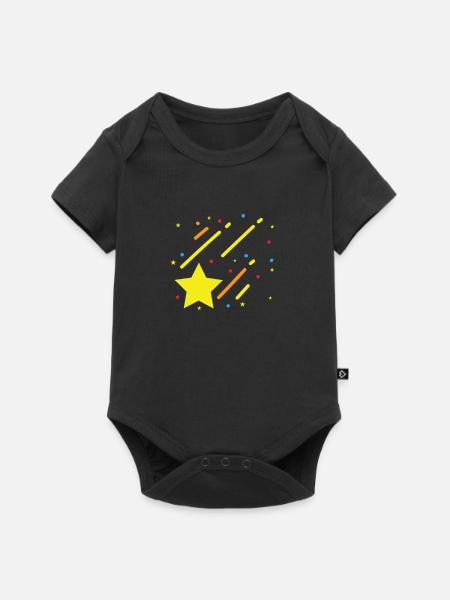 Stern Nachthimmel Erde - Baby Premium Kurzarmbody - Schwarz