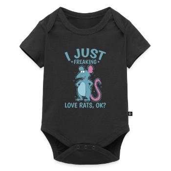 J’adore les rats, d’accord ? Rongeur - Body à manches courtes Premium Bébé - noir - Devant