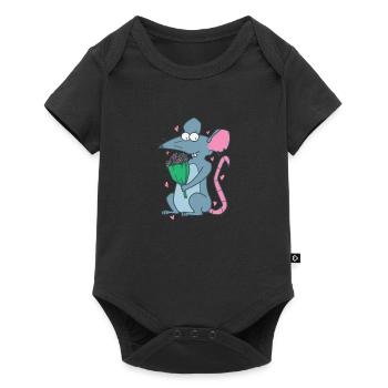 Rat with Flowers Nature Rodent - Baby Premium short-sleeve bodysuit - black - Front