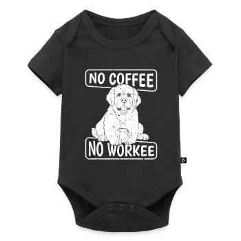 Kaffee Cafe St. Bernhardiner Hund - Baby Premium Kurzarmbody - Schwarz - Vorne