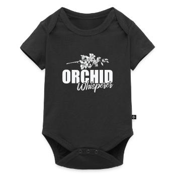 Orchidée Whisperer Plante Fleur - Body à manches courtes Premium Bébé - noir - Devant