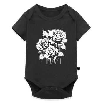 Rose Rouge Goth Cool - Body à manches courtes Premium Bébé - noir - Devant