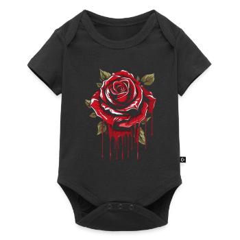 Rose Rouge Goth Cool - Body à manches courtes Premium Bébé - noir - Devant