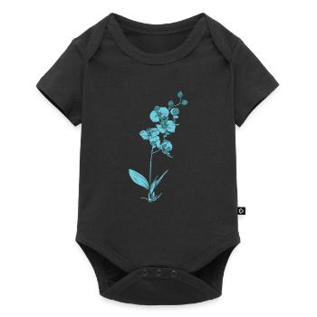 Plante, Orchidée, Fleur, Plante - Body à manches courtes Premium Bébé - noir - Devant