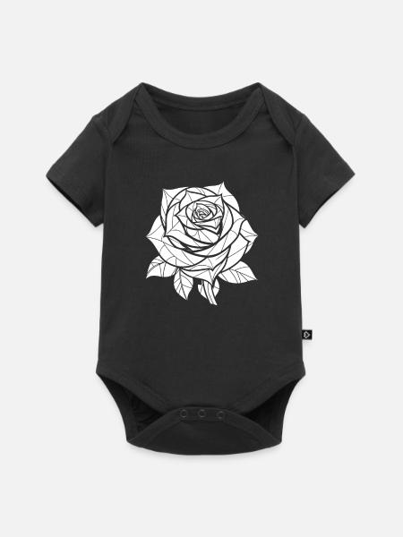 Rote Rose Goth - Baby Premium Kurzarmbody - Schwarz