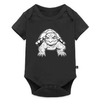 Tortue en colère - Body à manches courtes Premium Bébé - noir - Devant