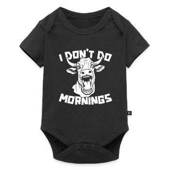 Vache Éleveur Bétail Drôle Je Ne Fais Pas De Matins - Body à manches courtes Premium Bébé - noir - Devant