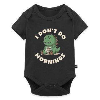 Trex T Rex Dino Drôle Je Ne Fais Pas De Matins - Body à manches courtes Premium Bébé - noir - Devant