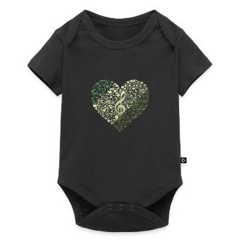 Nuage de mots avec notes de musique et clé - Body à manches courtes Premium Bébé - noir - Devant