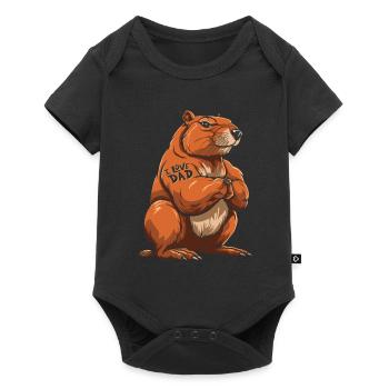 Capybara Wasserschwein J’aime papa - Body à manches courtes Premium Bébé - noir - Devant