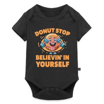 Donut Fitness Funny Donut Gym - Body à manches courtes Premium Bébé - noir - Devant