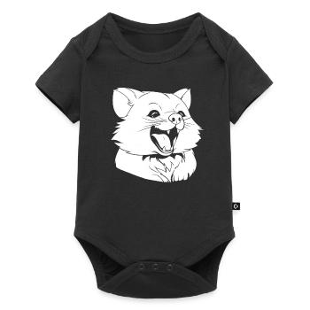Panda roux souriant - Body à manches courtes Premium Bébé - noir - Devant