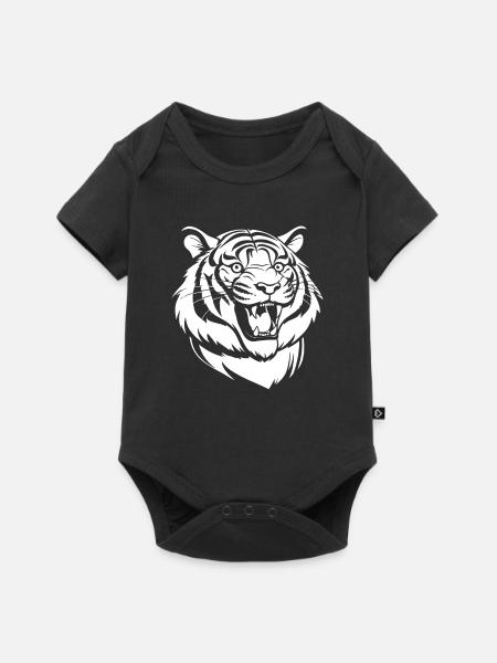 Tiger Lächelnd - Baby Premium Kurzarmbody - Schwarz