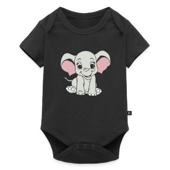 Éléphant souriant - Body à manches courtes Premium Bébé - noir - Devant