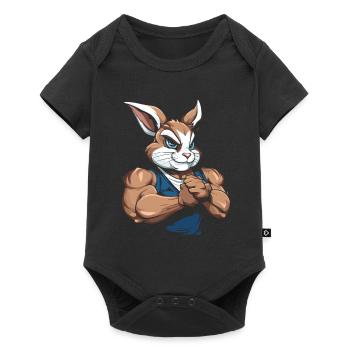 Fitness Lapin - Body à manches courtes Premium Bébé - noir - Devant