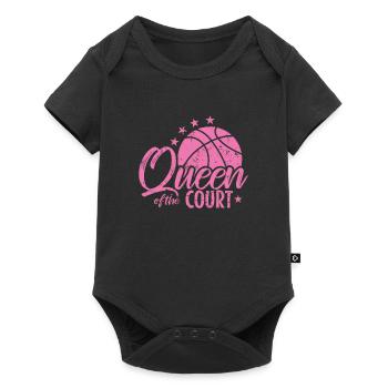 Queen of the Court Basketball Frauen - Baby Premium Kurzarmbody - Schwarz - Vorne