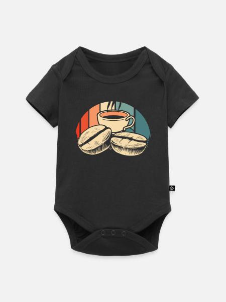 Kaffee Cafe - Baby Premium Kurzarmbody - Schwarz