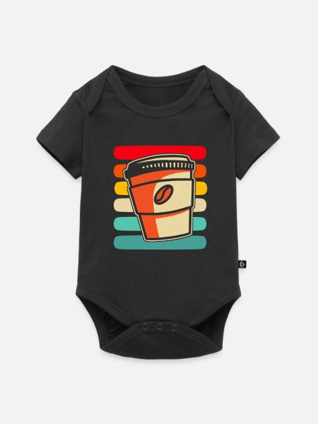 Kaffee Cafe - Baby Premium Kurzarmbody - Schwarz