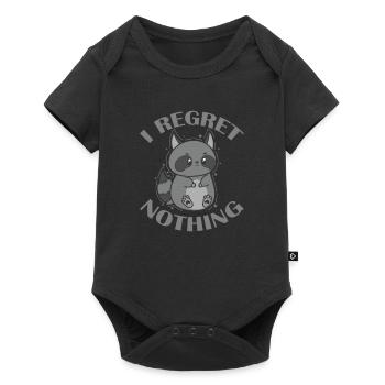 I regret nothing nocturnal raccoon - Baby Premium short-sleeve bodysuit - black - Front