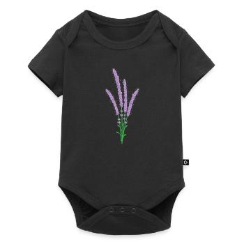 beautiful flower lavender plant - Baby Premium short-sleeve bodysuit - black - Front