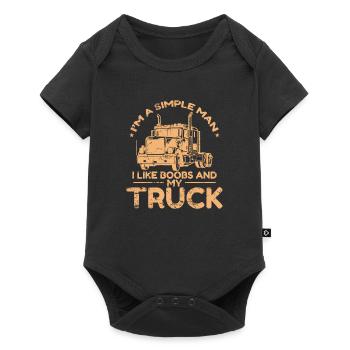 I'm a simple Man Like Boobs and my Truck - Baby Premium Kurzarmbody - Schwarz - Vorne