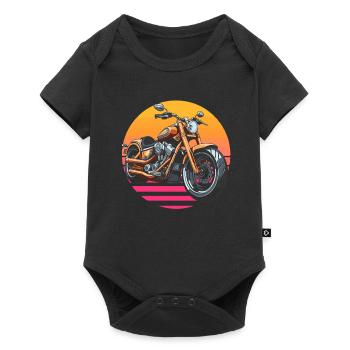 Motorrad Biker Motorbike - Baby Premium Kurzarmbody - Schwarz - Vorne