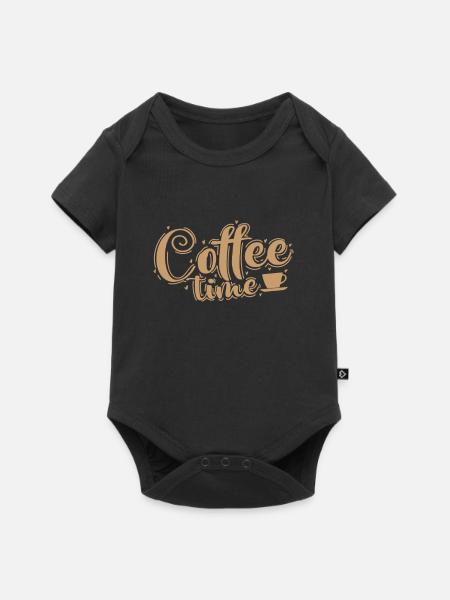 Coffee Time Pause - Baby Premium Kurzarmbody - Schwarz
