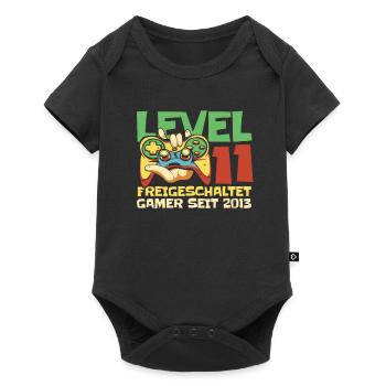 Gaming 11. Geburtstag 11 Jahre Gamer - Baby Premium Kurzarmbody - Schwarz - Vorne