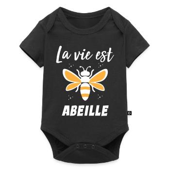 La vie est abeille - Body à manches courtes Premium Bébé - noir - Devant