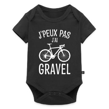 J'peux Pas J'ai Gravel - Humour Vélo - Body à manches courtes Premium Bébé - noir - Devant