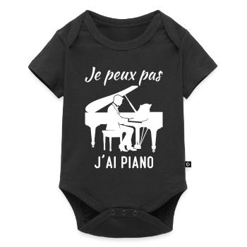 Je peux pas j'ai piano sur - Body à manches courtes Premium Bébé - noir - Devant