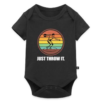 Discus vintage lanceur de disque athlétisme athlétisme cadeau - Body à manches courtes Premium Bébé - noir - Devant