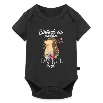 Girl Loves Hedgehog Hedgehog Lover Gift - Baby Premium short-sleeve bodysuit - black - Front