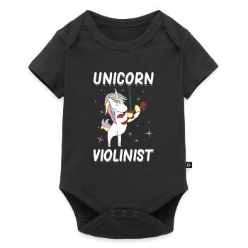 Violinist, unicorn, violinist, musician - Baby Premium short-sleeve bodysuit - black - Front