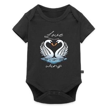 Love Wins - Swans Valentine's Day - Baby Premium short-sleeve bodysuit - black - Front