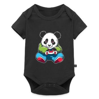 Gamer Gaming Gaming Panda Bear - Baby Premium short-sleeve bodysuit - black - Front