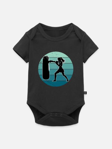 Frauen Kickboxen Kickboxerin - Baby Premium Kurzarmbody - Schwarz