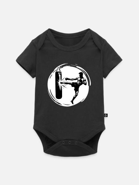 Kickboxen Kickboxer Kick - Baby Premium Kurzarmbody - Schwarz