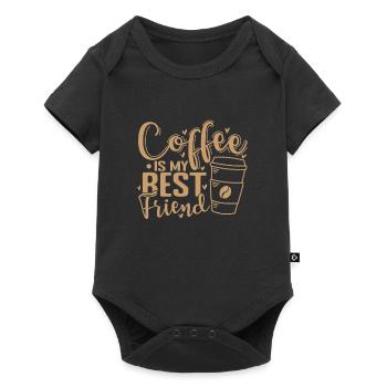 Le café est mon meilleur ami Café Caféine - Body à manches courtes Premium Bébé - noir - Devant