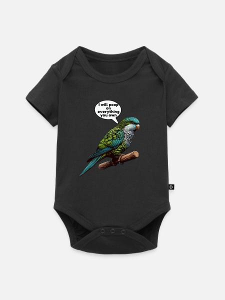 Quäker Papagei Mönch Sittich - Baby Premium Kurzarmbody - Schwarz