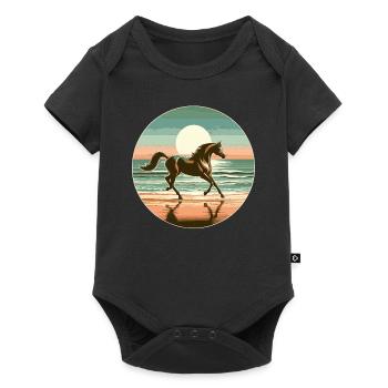 Art du cheval arabe - Body à manches courtes Premium Bébé - noir - Devant