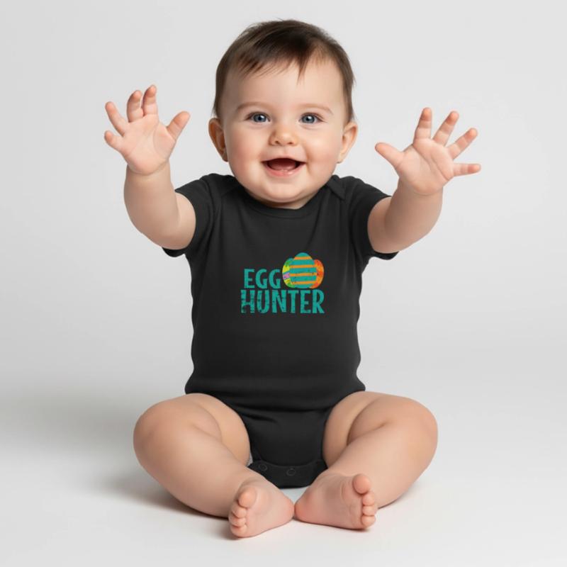 Egg Hunter Easter Colorful Easter Eggs Baby Premium short-sleeve bodysuit