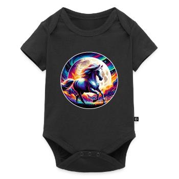 Art du cheval arabe - Body à manches courtes Premium Bébé - noir - Devant