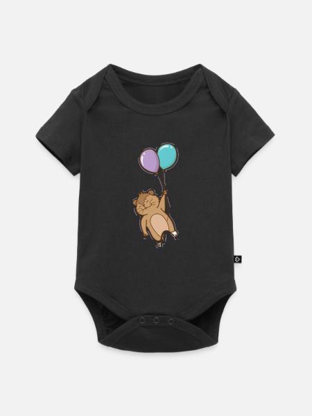 Lemming mit Luftballons Nagetier - Baby Premium Kurzarmbody - Schwarz