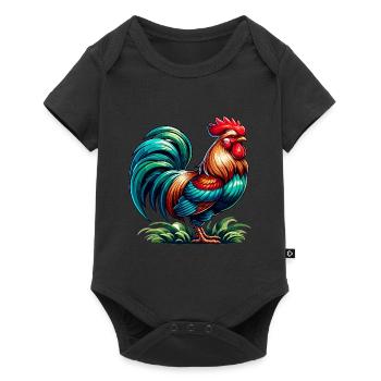 Beautiful Rooster Image - Baby Premium short-sleeve bodysuit - black - Front